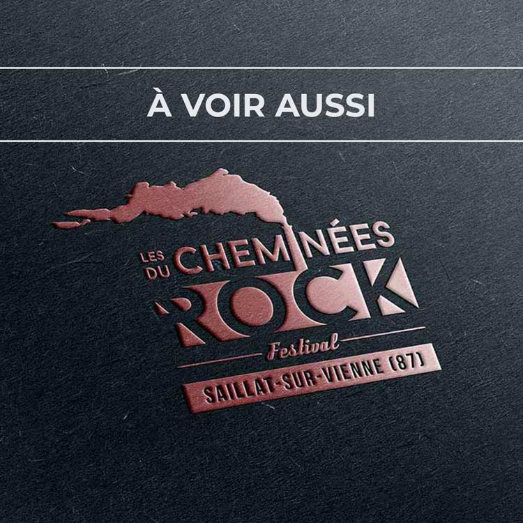 Renvoi au projet de logo pour le festival Les Cheminées du Rock, à Saillit-sur-Vienne