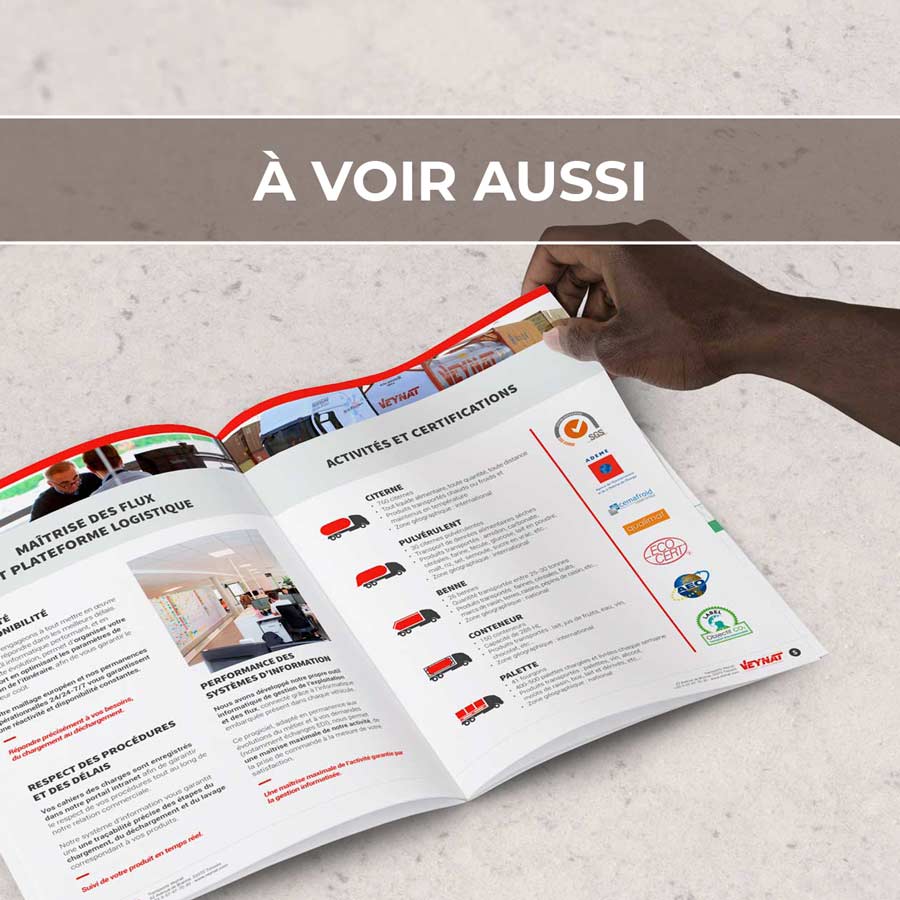 Renvoi au projet de brochure commerciale pour Veynat, leader français en transport de liquides alimentaires