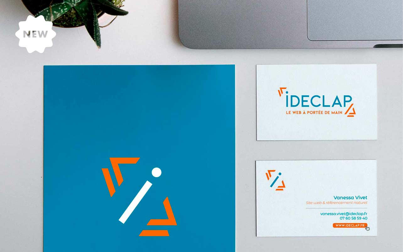 Logo et carte de visite pour Ideclap, par Vanja BASIC, graphiste et illustratrice à Bordeaux