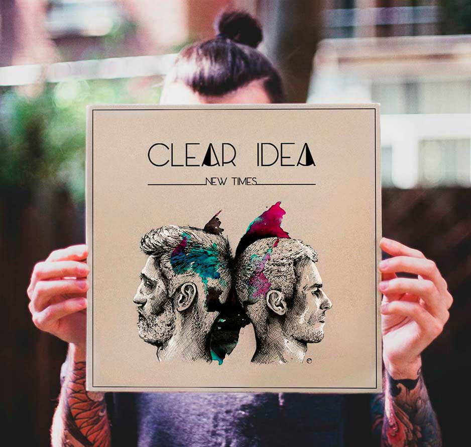 Pochette d’album « New Times » et logo pour Clear Idea, par Vanja BASIC, graphiste et illustratrice à Bordeaux